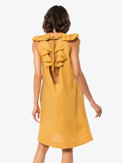 Shop Three Graces Faye Mini Dress In Yellow/orange