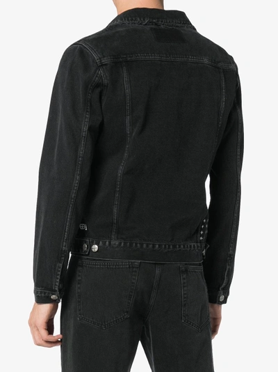 Shop Ksubi Classic Sketchy Denim Jacket In Black
