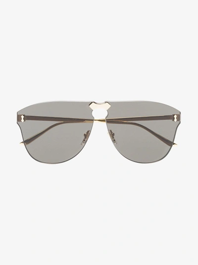 Shop Gucci Eyewear Rahmenlose Pilotenbrille In Metallisch