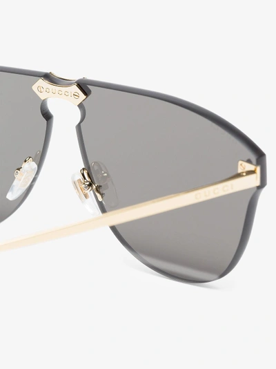 Shop Gucci Eyewear Rahmenlose Pilotenbrille In Metallisch