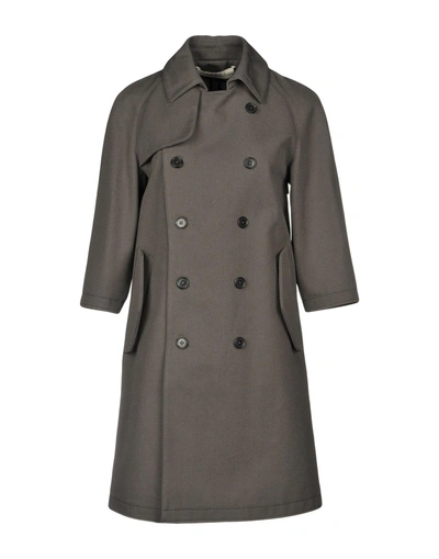 Shop Marni Coats In Steel Grey