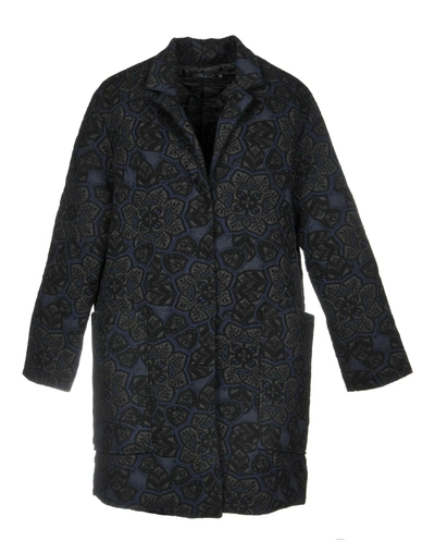 Shop Pierre Mantoux Coats In Dark Blue