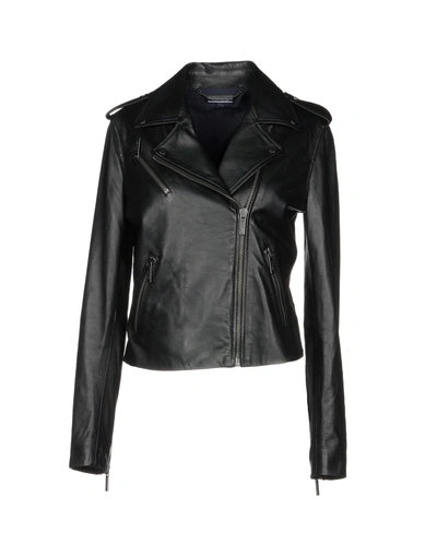 Shop Tommy Hilfiger Biker Jacket In Black