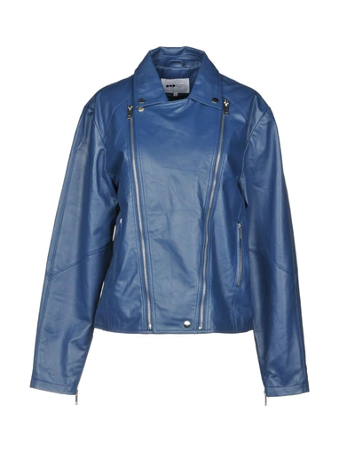 Shop Pop Cph Biker Jacket In Blue