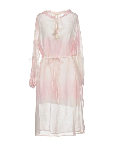 Shop Lemlem 3/4 Length Dresses In Light Pink