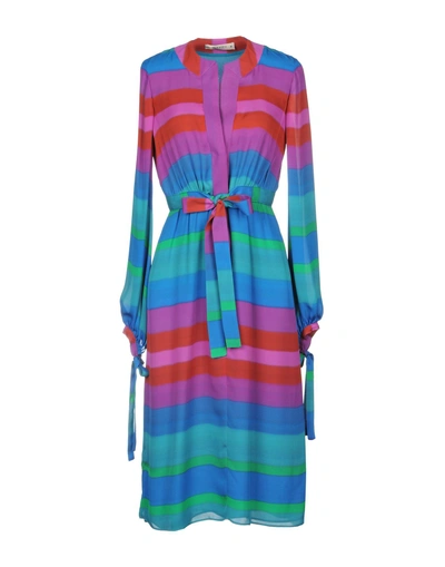 Shop Etro Midi Dresses In Fuchsia