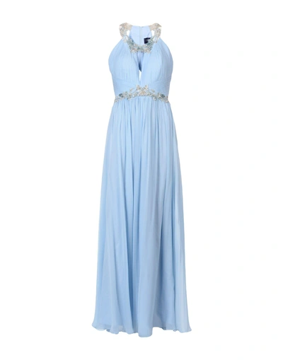 Shop Marchesa Notte Long Dress In Sky Blue