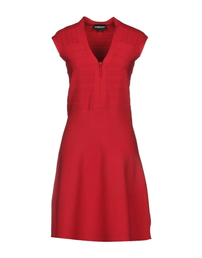 Shop Emporio Armani Short Dresses In Garnet