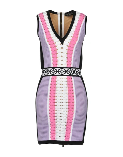 Shop Versace Short Dress In Lilac