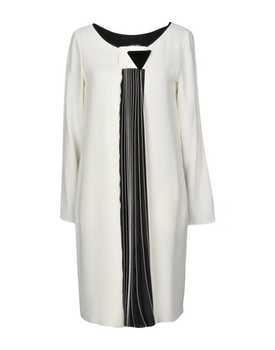 Shop Emporio Armani Short Dresses In Ivory
