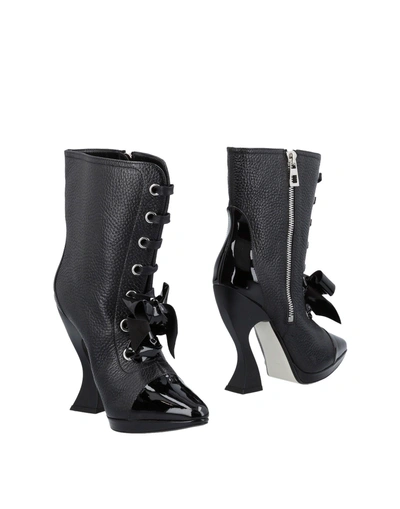 Shop Loewe Ankle Boots In Black