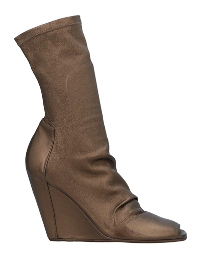 Shop Rick Owens Ankle Boot In Bronze