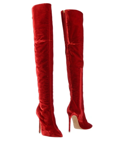 Shop Alexandre Vauthier Knee Boots In Red