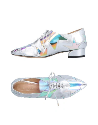 Shop Charlotte Olympia Lace-up Shoes In Silver