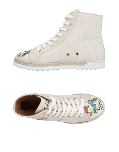 Shop Love Moschino Sneakers In Ivory