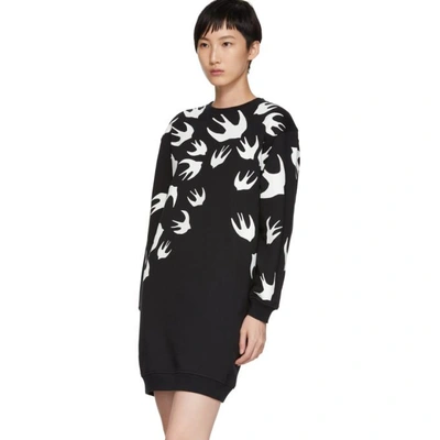 Shop Mcq By Alexander Mcqueen Mcq Alexander Mcqueen Black Swallow Signature Sweatshirt Dress In 1000 - Blac