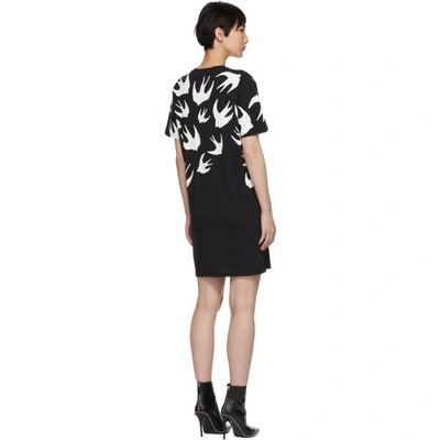 Shop Mcq By Alexander Mcqueen Black Swallow Signature T-shirt Dress In 1000 - Blac