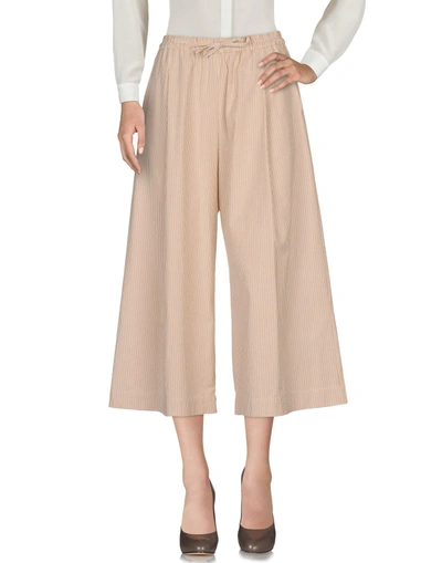 Shop Opportuno Casual Pants In Beige