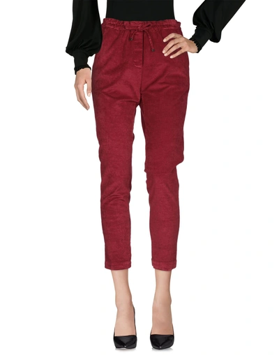 Shop Myths Casual Pants In Brick Red