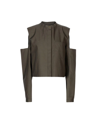 Shop Maison Rabih Kayrouz Solid Color Shirts & Blouses In Military Green