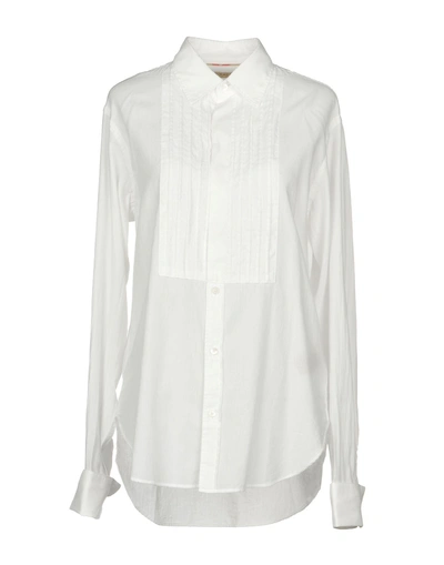 Shop Burberry Shirts In Ivory
