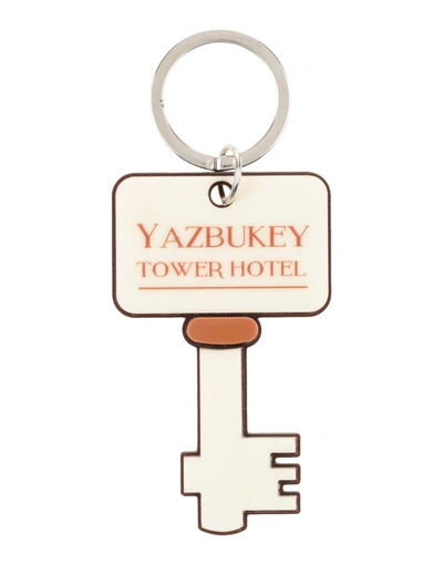 Shop Yazbukey Key Ring In Beige