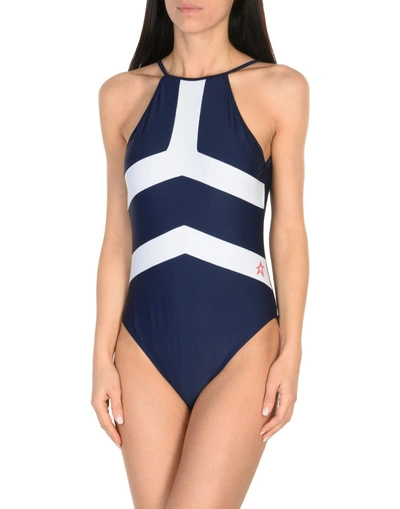 Shop Perfect Moment One-piece Swimsuits In Dark Blue
