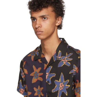 Shop Ps By Paul Smith Black Mixed Flower Print Casual Shirt In 79.black