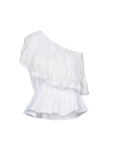 Shop Place Nationale Tops In White