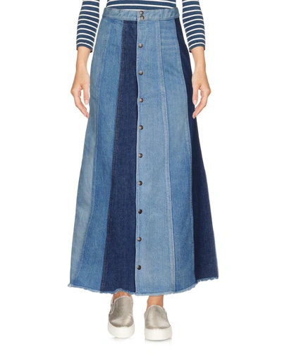 Shop Saint Laurent Denim Skirt In Blue