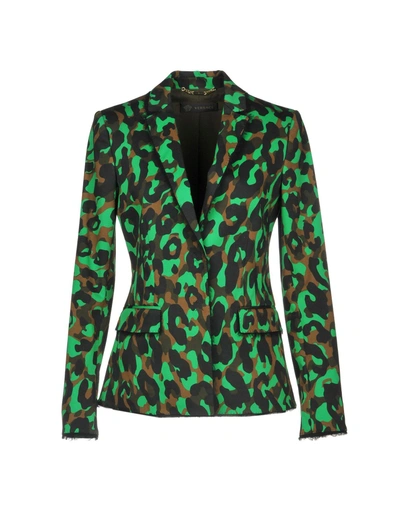 Shop Versace Blazer In Green
