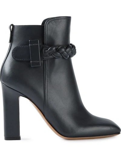 Shop Valentino Braid Detail Ankle Boots