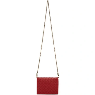 Shop Bottega Veneta Red Intrecciato Chain Wallet Bag In 6411 China