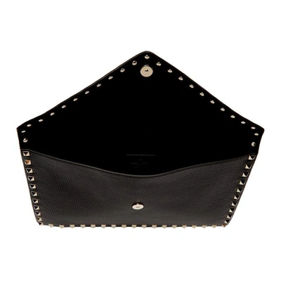 Valentino Rockstud Leather Envelope Pouch - Black In 0no Black
