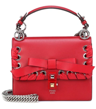 Shop Fendi Kan I Small Leather Shoulder Bag In Red