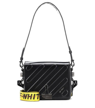 Shop Off-white Binder Clip Leather Shoulder Bag In Black