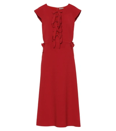 Shop Bottega Veneta Bow Midi Dress In Red