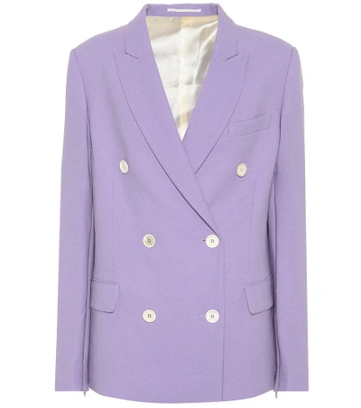 Shop Golden Goose Misam Virgin Wool Crêpe Jacket In Purple