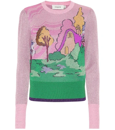Shop Coach Wool-blend Sweater In Pink