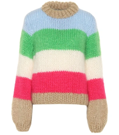 Shop Ganni Julliard Mohair-blend Sweater In Multicoloured