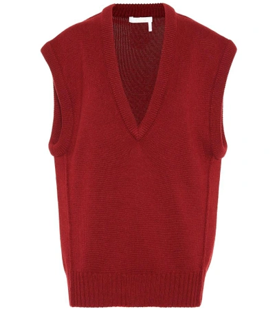 Shop Chloé Cashmere Sweater Vest In Red