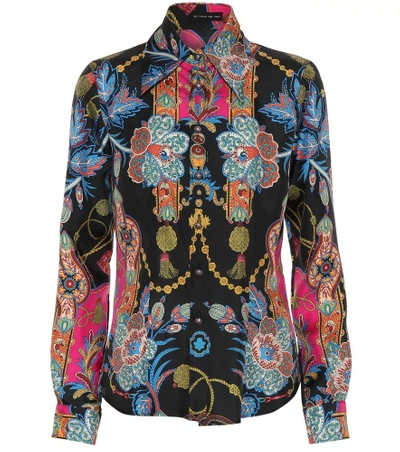 Shop Etro Printed Silk Blouse In Multicoloured