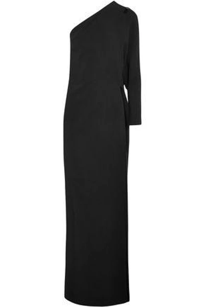 Shop Givenchy Woman One-shoulder Stretch-cady Gown Black