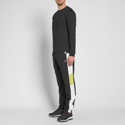 Shop Champion Reverse Weave Colour Block Track Pant In Black