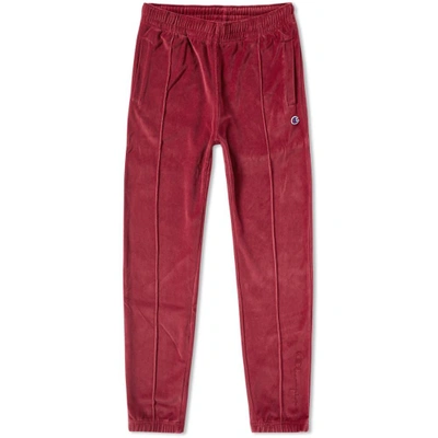 Shop Champion Reverse Weave Velour Track Pant In Burgundy