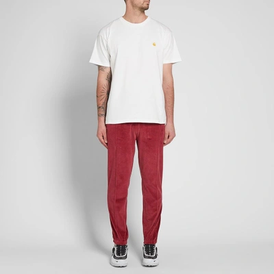Shop Champion Reverse Weave Velour Track Pant In Burgundy