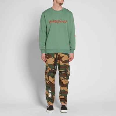 Shop 032c Printed & Embroidered Crew Sweat In Green