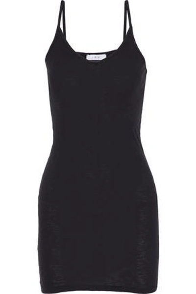 Shop Iro Woman Frances Ribbed Cotton-jersey Mini Dress Black
