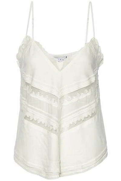 Shop Iro Cloriane Lace-trimmed Voile Camisole In White