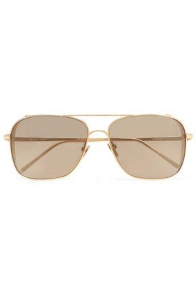 Shop Linda Farrow Aviator-style In Gold